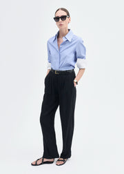 Fitted Shirt in Striped Poplin - Blue Multi - CO Collections